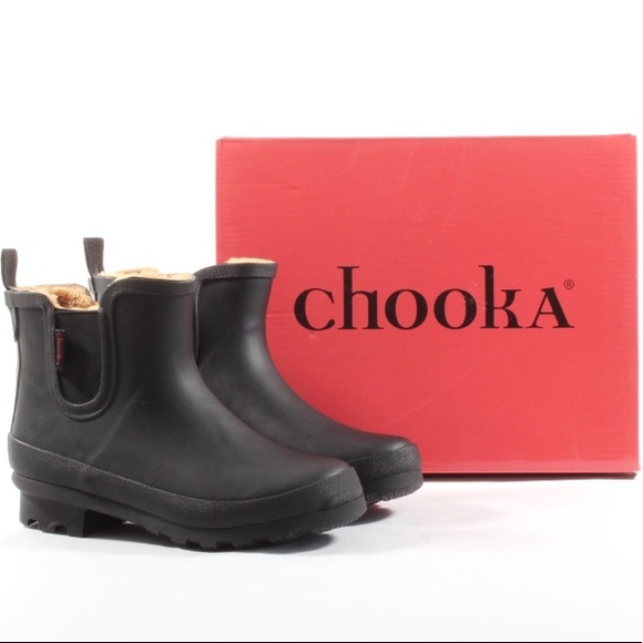 chooka plush chelsea rain boots